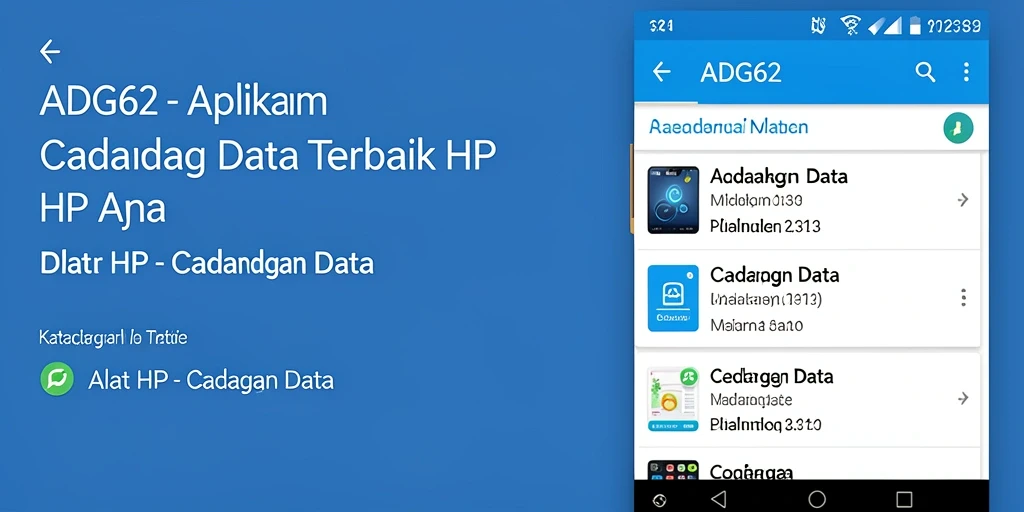Antarmuka utama ADG62 untuk cadangan data yang mudah digunakan.