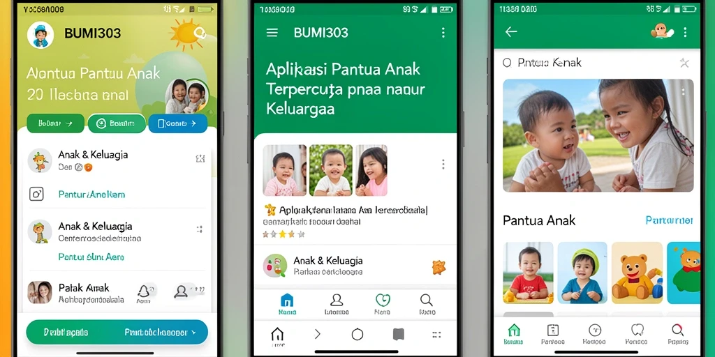Antarmuka aplikasi BUMI303 untuk memantau aktivitas anak.