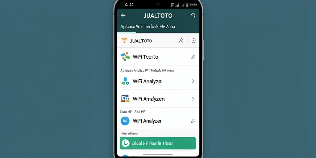 Screenshot antarmuka JUALTOTO menunjukkan fitur WiFi Analyzer yang intuitif.
