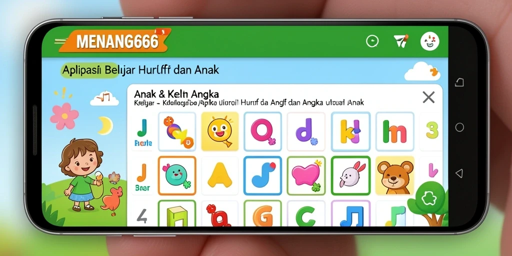 Tampilan antarmuka aplikasi MENANG666 yang interaktif dan ceria.