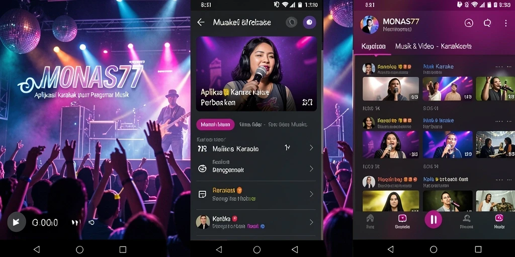 Antarmuka MONAS77 yang menarik dan fungsional untuk karaoke.
