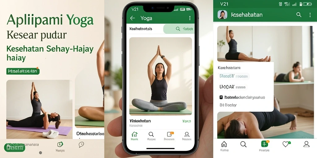 Antarmuka aplikasi V21 untuk latihan Yoga yang mudah diakses.
